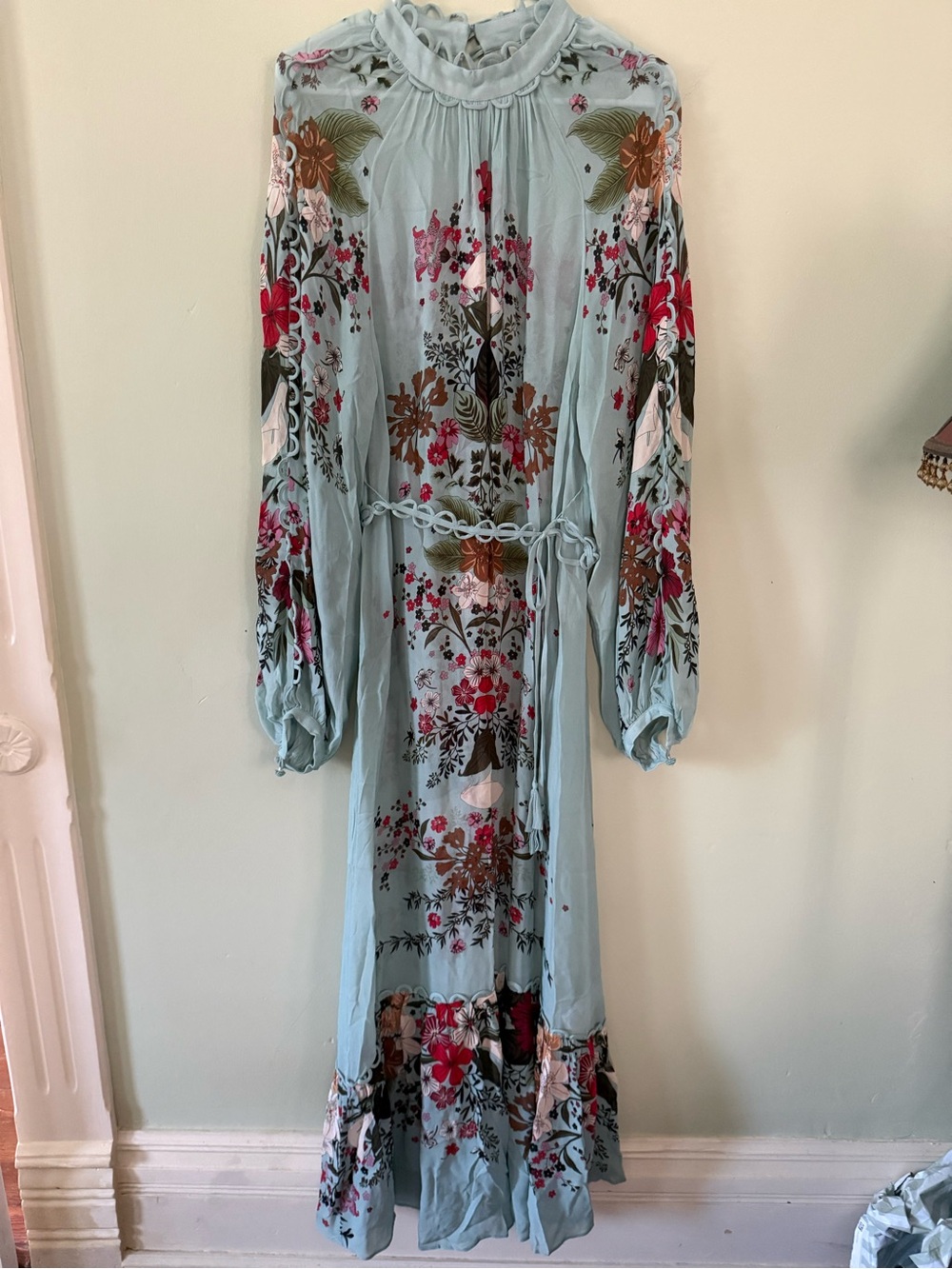 FARM Rio Mint Floral Long Sleeve Maxi Dress - Picture 7 of 9